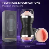 Dual-End Male Masturbator dimensions and specification diagram