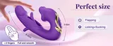 Koxten 3-in-1 Licking Sucking Flapping Vibrator dimensions and specification diagram