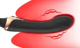 Supplier illustration of the Dual Head Vibrator's curved lower end with vibration symbols