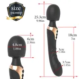 Supplier dimension diagram for the Dual Head Vibrator, labelled 25.3 cm overall and 4.8 cm across the head