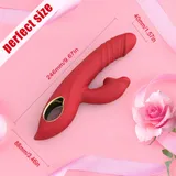 3-in-1 Red Lips Thrusting Vibrator dimensions and specification diagram