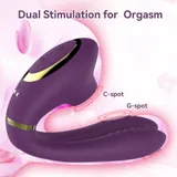 Supplier illustration of the purple vibrator with highlighted contact areas labelled C-spot and G-spot