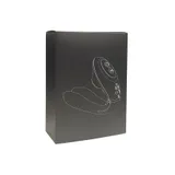 Black supplier retail box with a white outline drawing of the App Controlled Sucking Vibrator