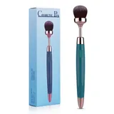 Teal Cosmetic Pen makeup brush vibrator standing beside its blue supplier retail box