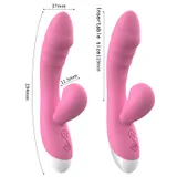 Pink Waterproof Rabbit Vibrator dimensions and specification diagram